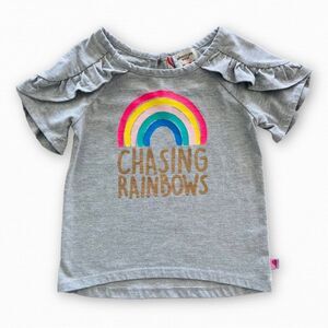 Adventure Wear by Copper Key Toddler Girls Chasing Rainbows Ruffle Top Size 2T